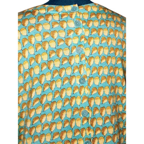 Talbots Button Back 3/4 Sleeves Pear Print Cardigan Sweater Women’s Size… - Picture 4 of 7
